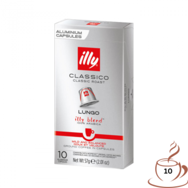 illy Classico Lungo 5, Nespresso-kompatibel, 10 Aluminium-Kaffeekapseln